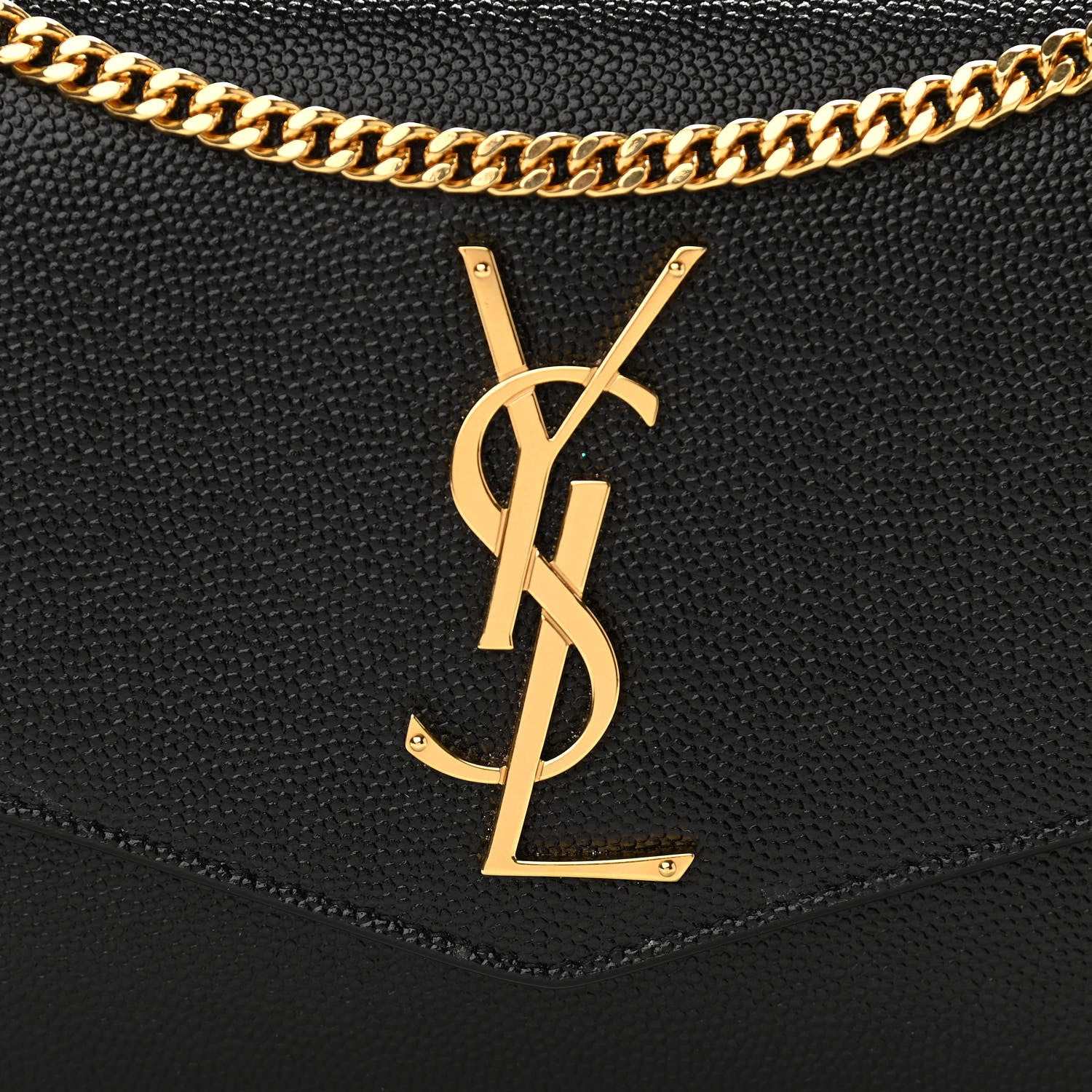 Saint Laurent Grain De Poudre Uptown Chain Wallet Black 9 of 12