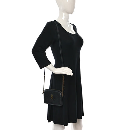 Saint Laurent Lambskin Quilted Gaby Zipped Pouch Black 2 of 9