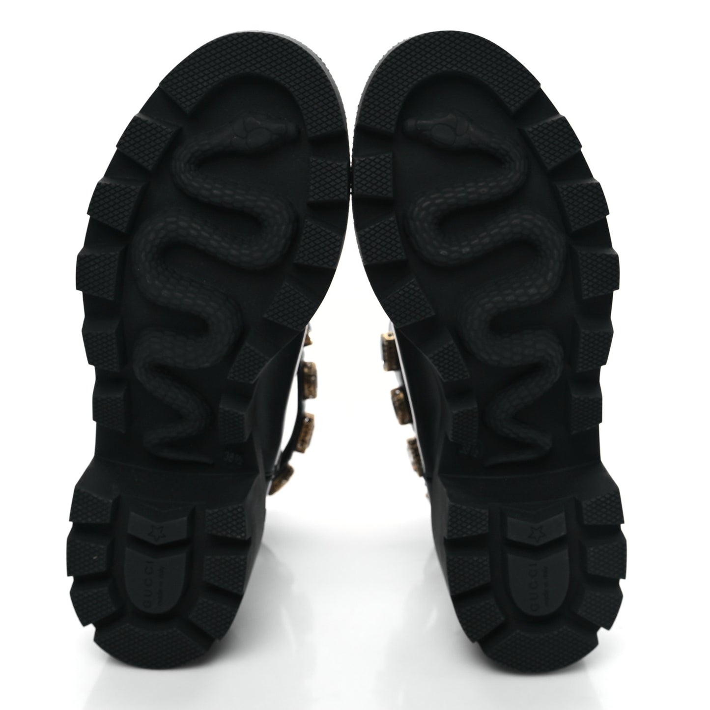Calfskin Crystal GG Trip Chelsea Ankle Boots 38.5 Black