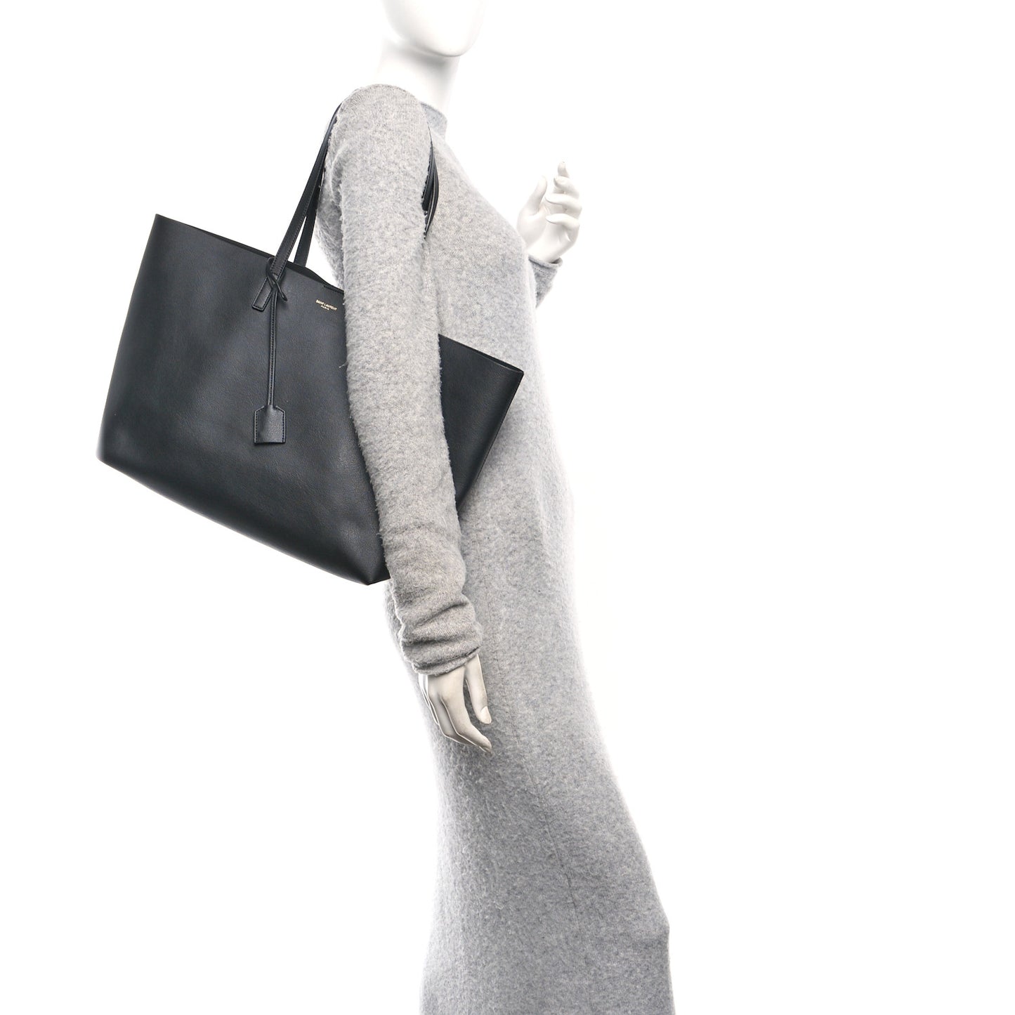 Calfskin Large Shopping Tote Black