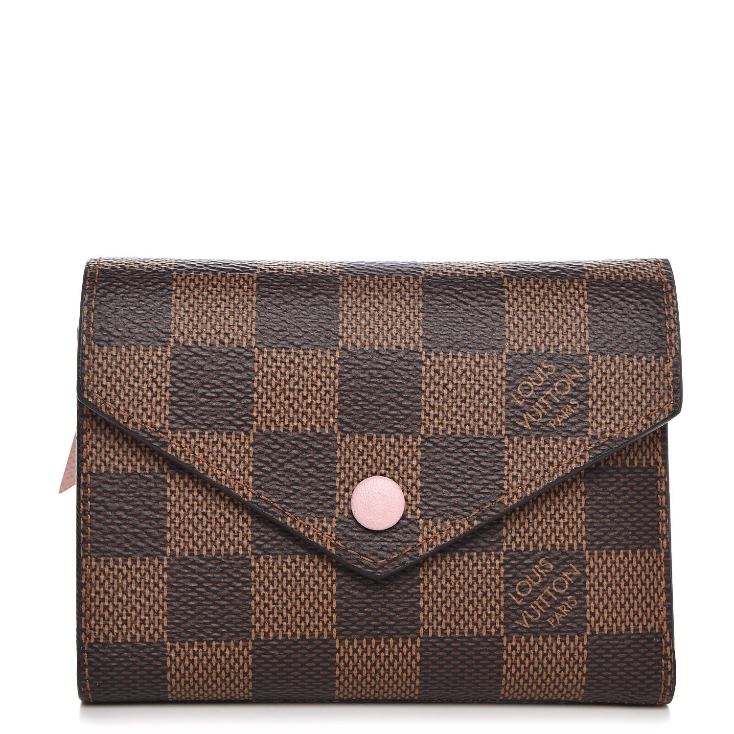 Louis Vuitton Damier Ebene Victorine Wallet Rose Ballerine 1 of 8