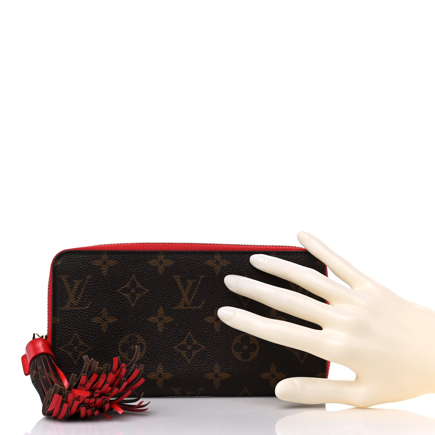 Louis Vuitton Monogram Pompon Zippy Wallet Coquelicot 2 of 13