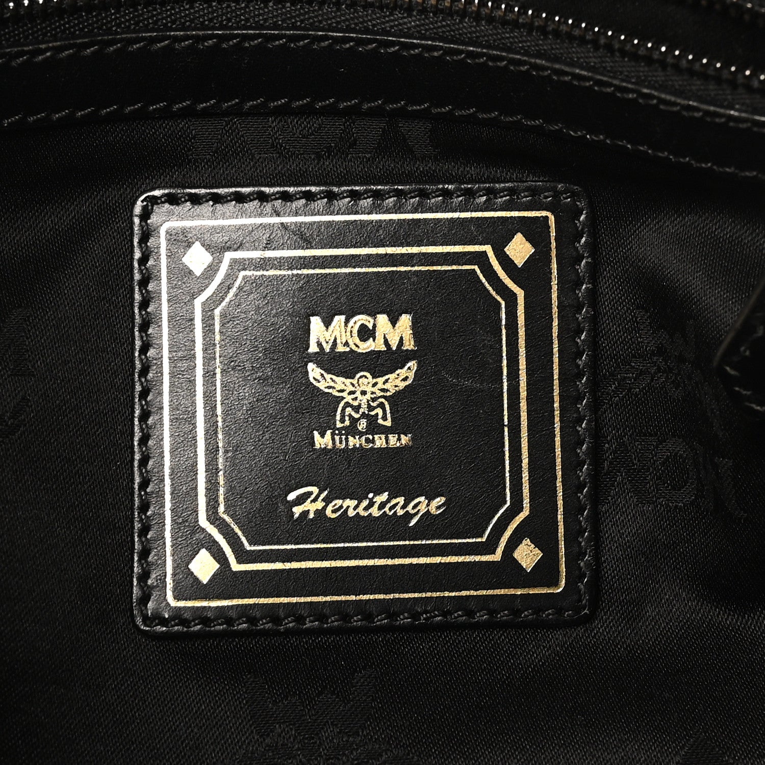 MCM Visetos Heritage Medium Boston Bag Black 6 of 10