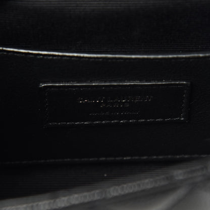 Saint Laurent Grain De Poudre Tri-Quilt Monogram Small College Bag Black 6 of 10