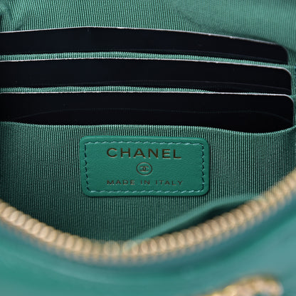 Chanel Goatskin Quilted 19 Cosmetic Case Green 5 of 7