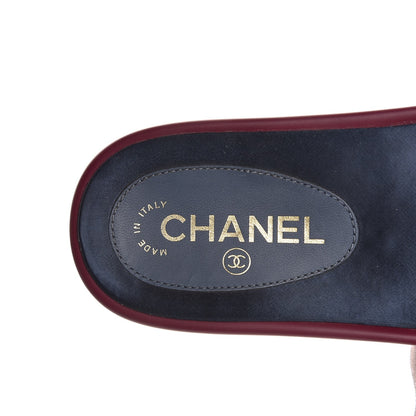 Chanel Satin Chain Flat Sandals 38 Dark Fuchsia 8 of 9