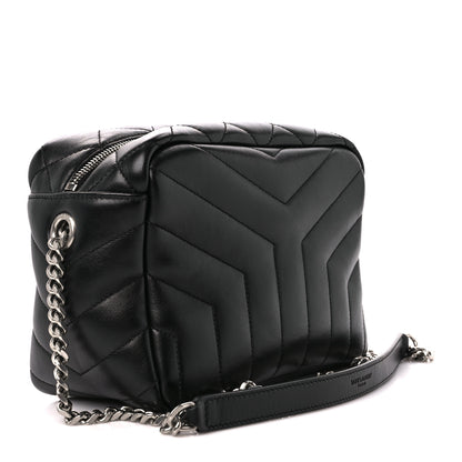 Saint Laurent Calfskin Y Quilted Monogram Small Loulou Bowling Bag Black 3 of 10