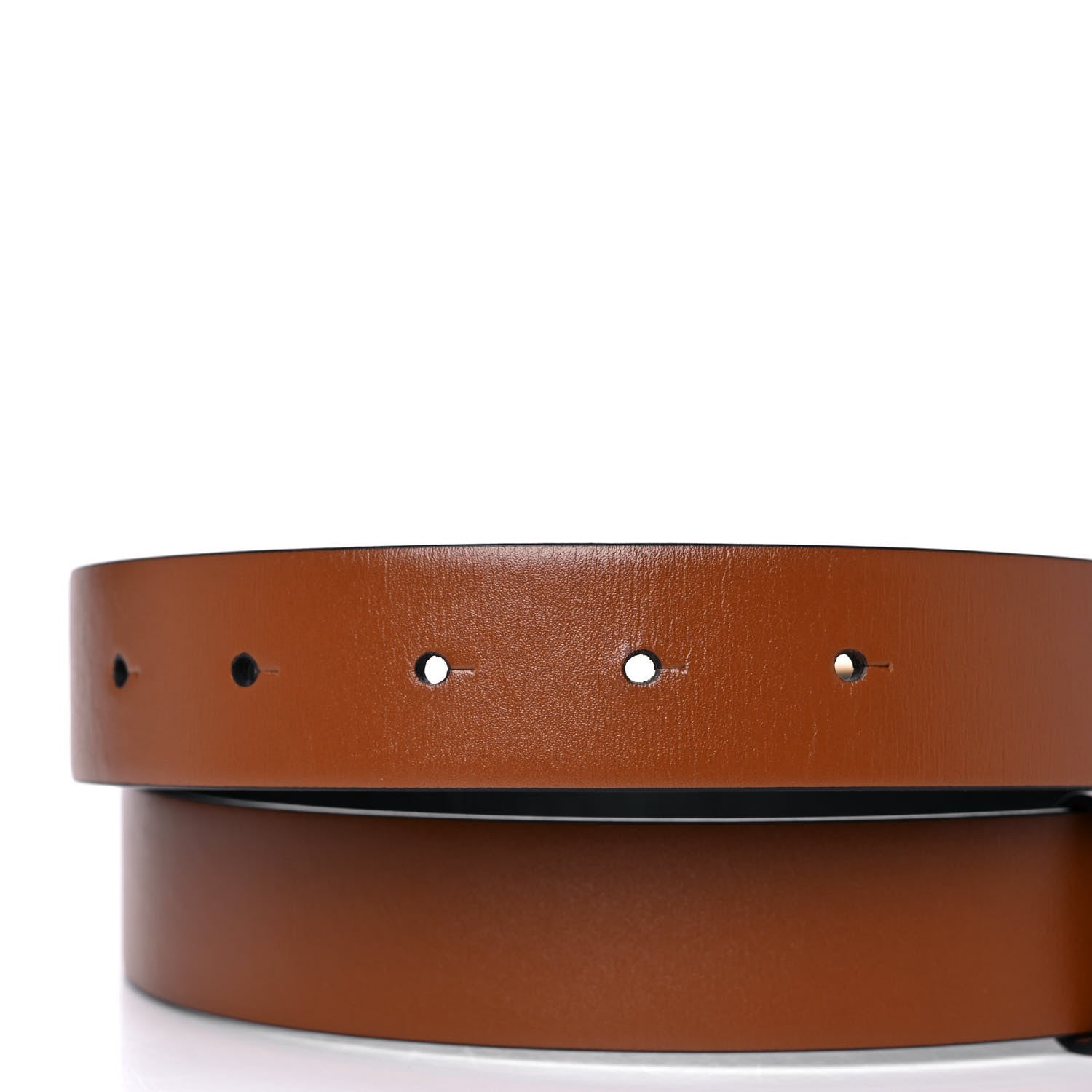 Valentino Garavani Glossy Calfskin VLogo Reversible 30mm Belt 85 34 Saddle Brown Black 7 of 9