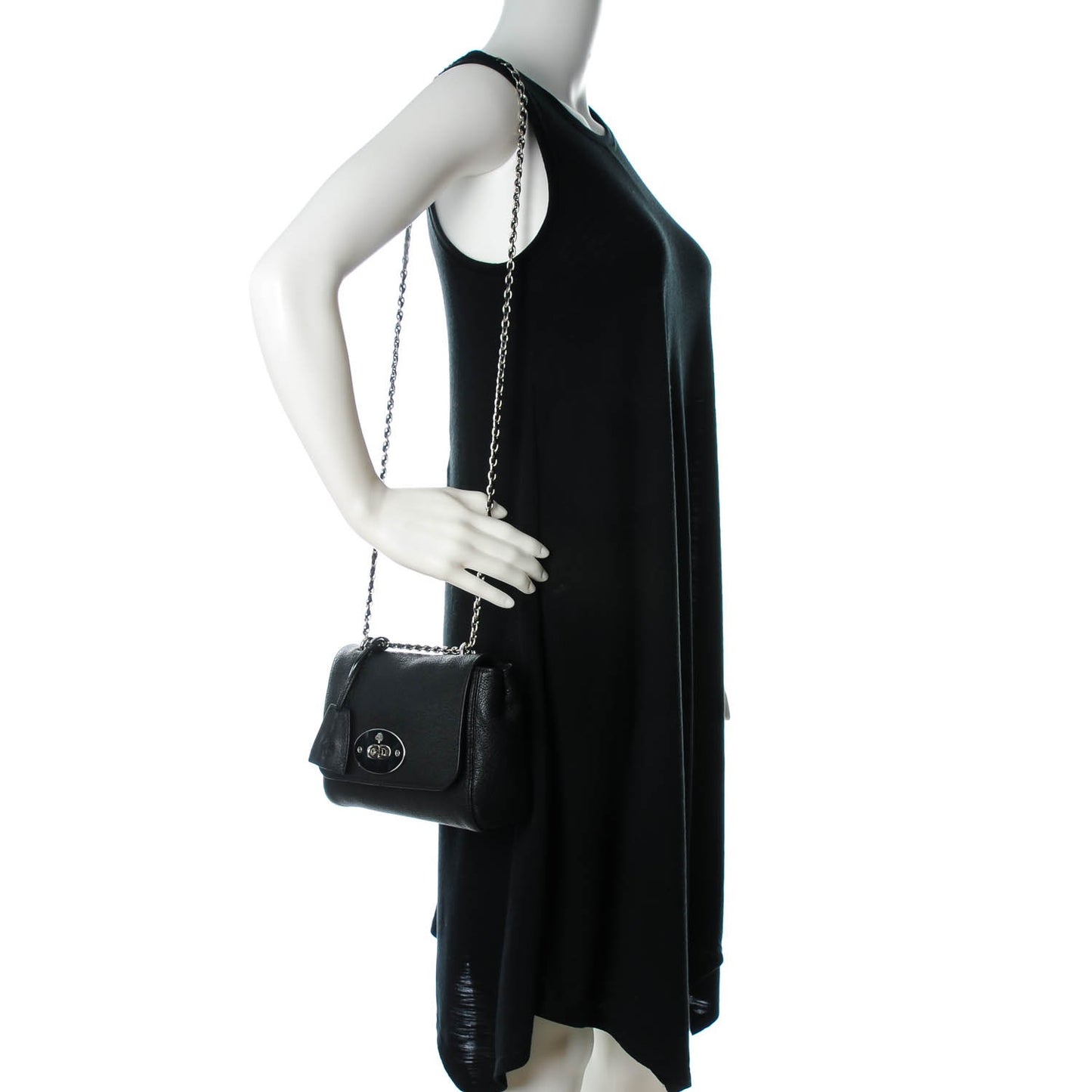 Glossy Goatskin Small Lily Flap Black