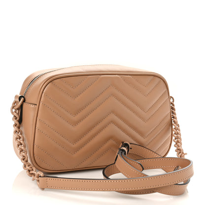 Gucci Calfskin Matelasse Monochrome Small GG Marmont Chain Shoulder Bag Camelia 3 of 8