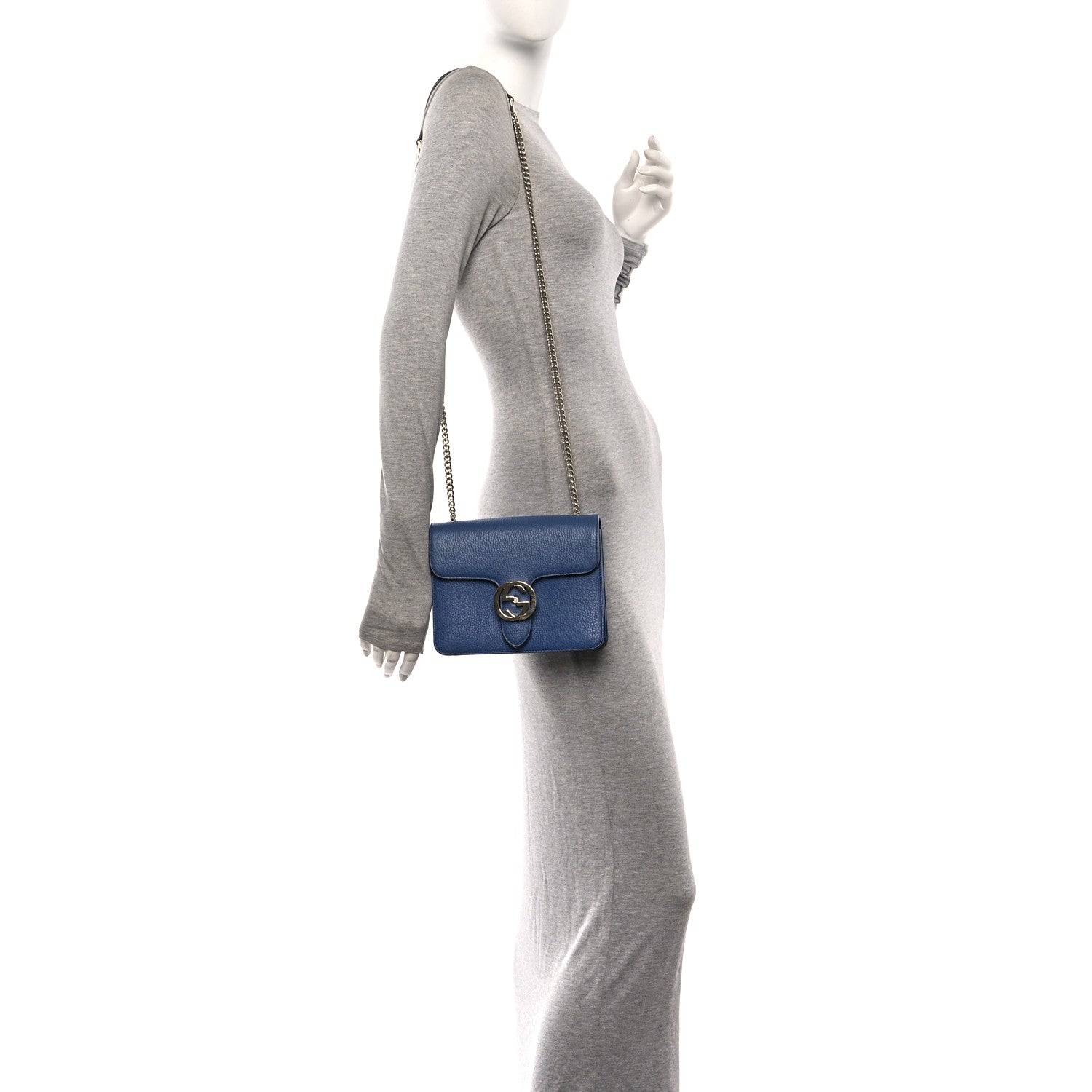 Gucci Dollar Calfskin Small Interlocking G Shoulder Bag Caspian 2 of 11