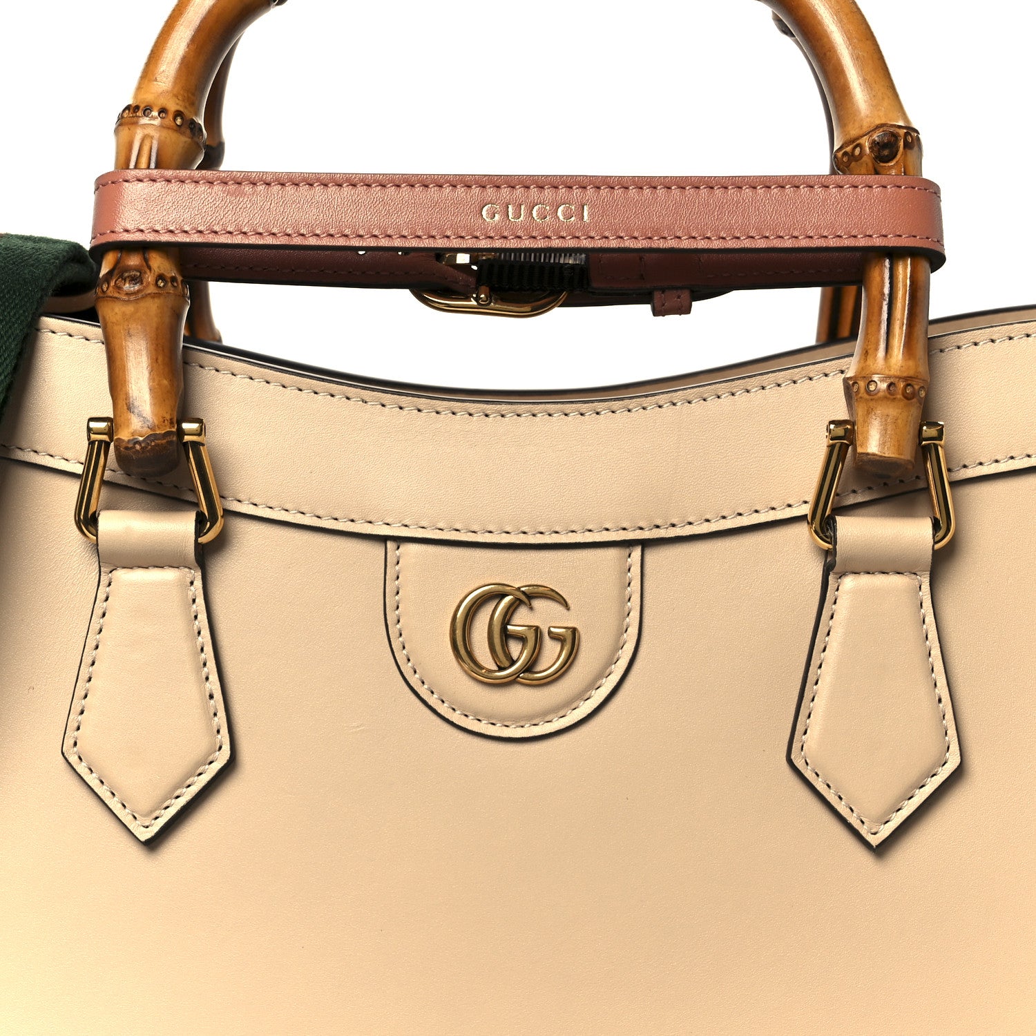 Gucci Charisma Calfskin Gucci Embossed Web Medium Diana Tote Bag Souffle Rose Phard 10 of 13