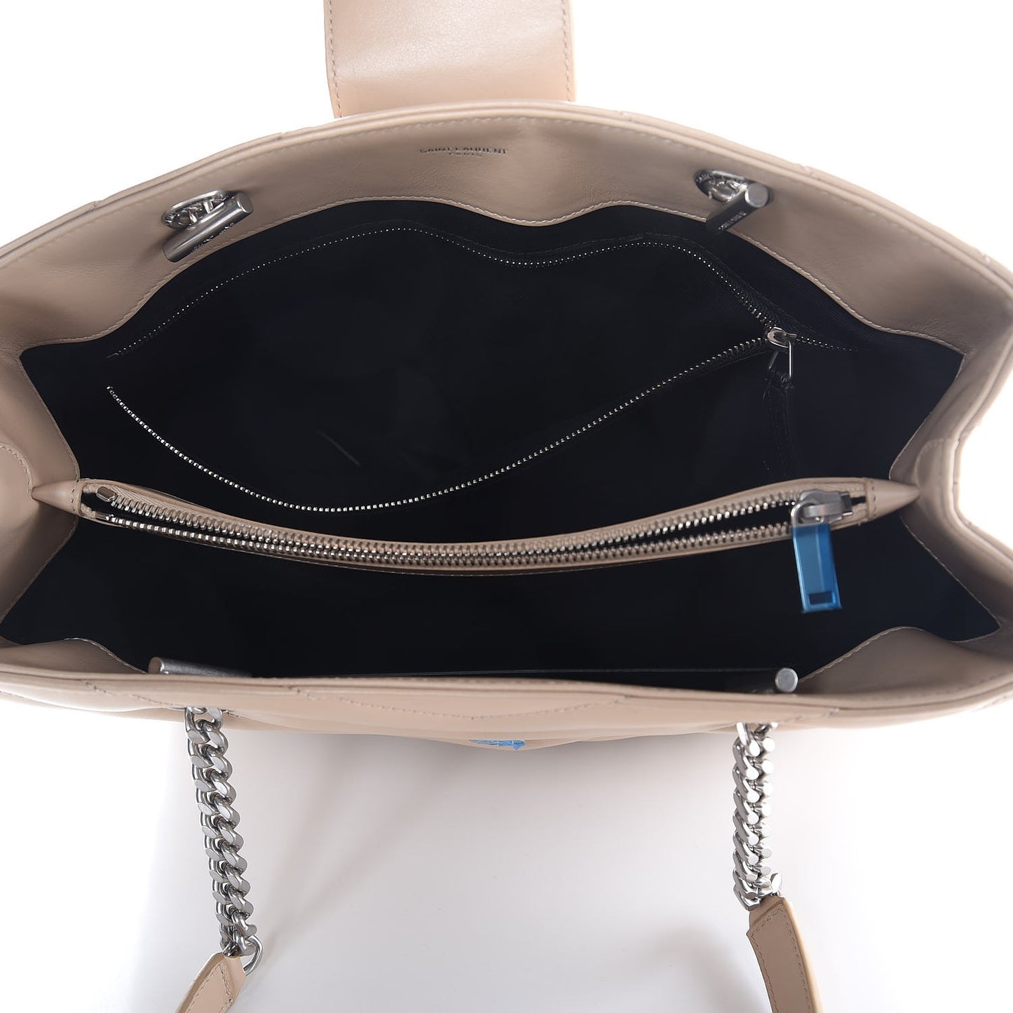 Calfskin Y Quilted Monogram Large Loulou Shopper Nude Powder