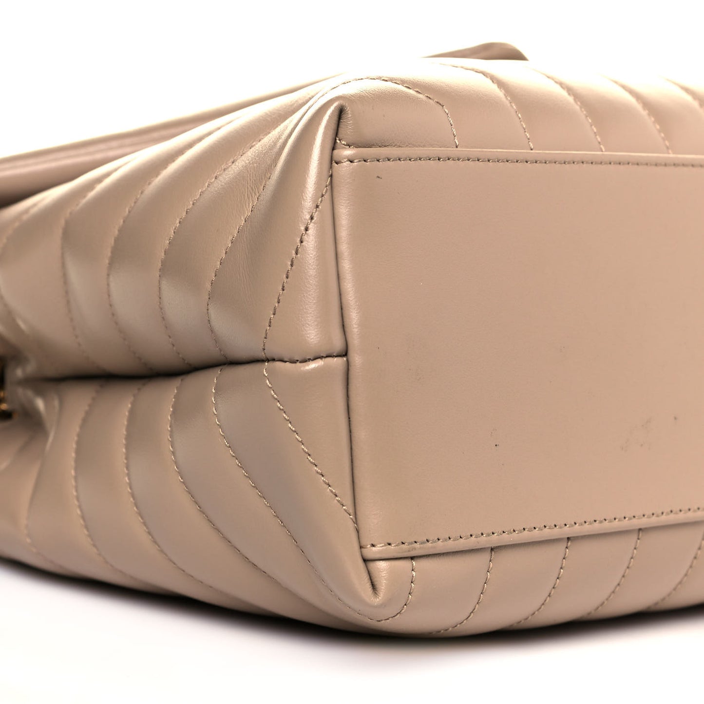 Calfskin Y Quilted Monogram Medium Loulou Chain Satchel Dark Beige