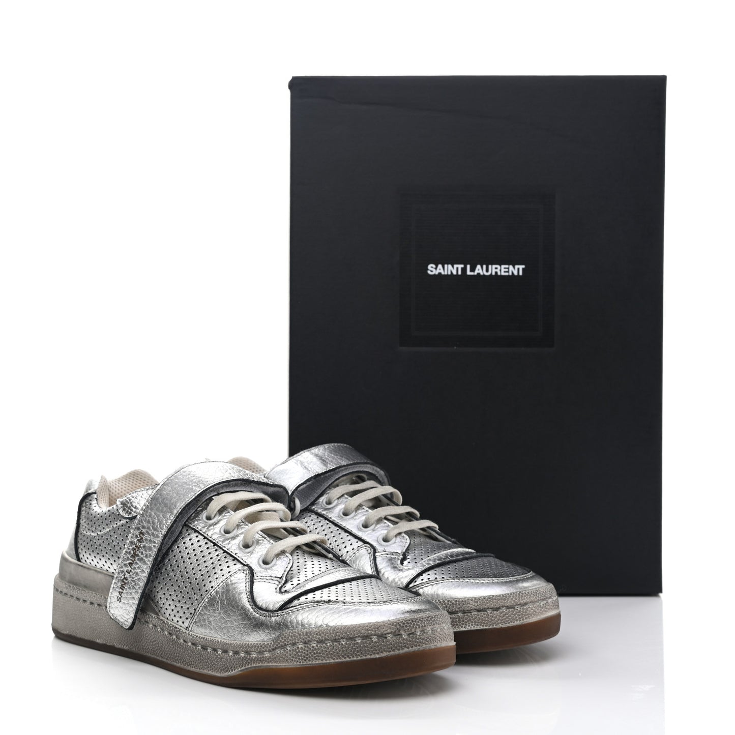 Calfskin Perforated Womens SL24 Sneakers 39 Argento