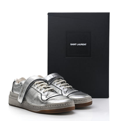Saint Laurent Calfskin Perforated Womens SL24 Sneakers 39 Argento 12 of 12