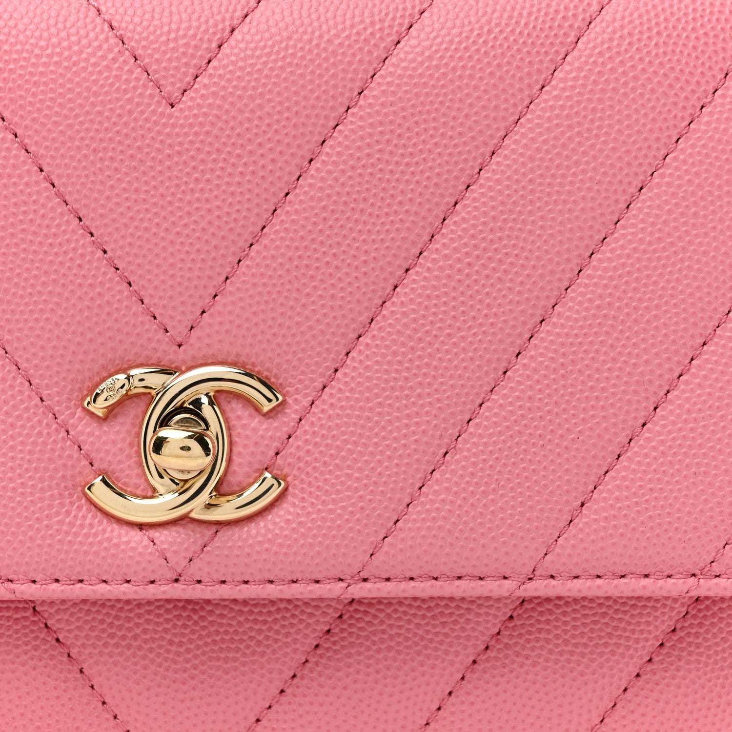 Chanel Caviar Chevron Quilted Mini Coco Handle Flap Pink 9 of 15
