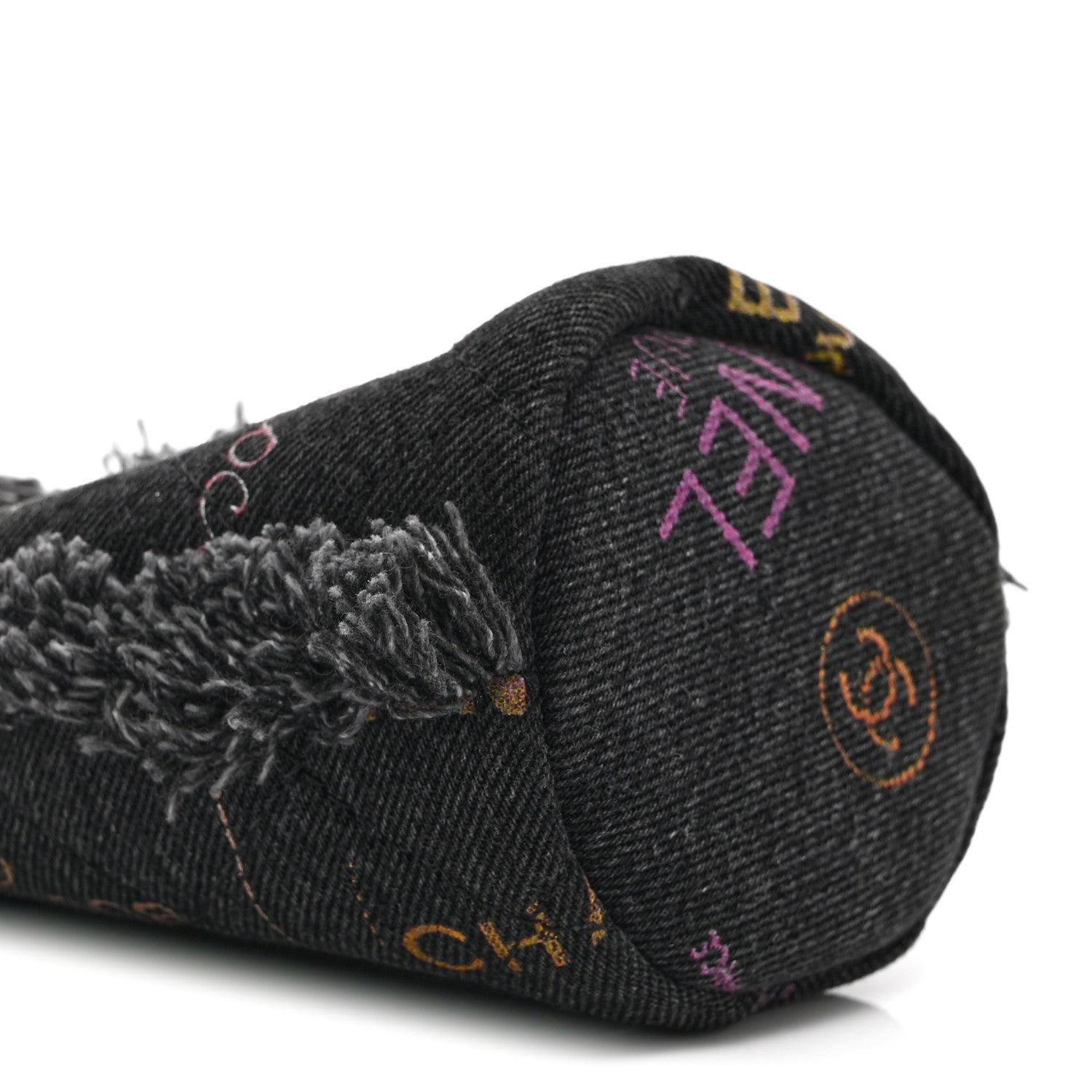 Chanel Denim Quilted Mood Mini Bucket With Chain Black Multicolor 9 of 10