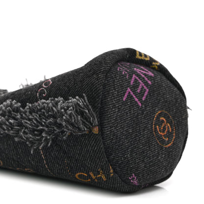 Chanel Denim Quilted Mood Mini Bucket With Chain Black Multicolor 9 of 10