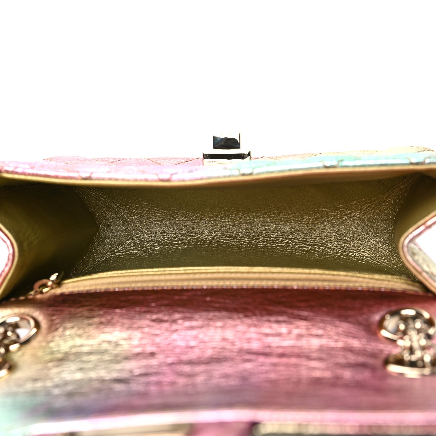 Metallic Goatskin Quilted Mini 2.55 Reissue Flap Multicolor