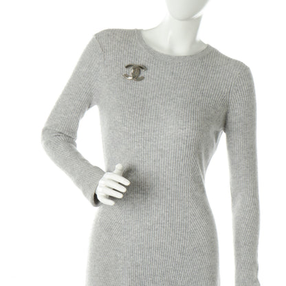 Chanel Large Scalloped CC Brooch Silver 2 of 4