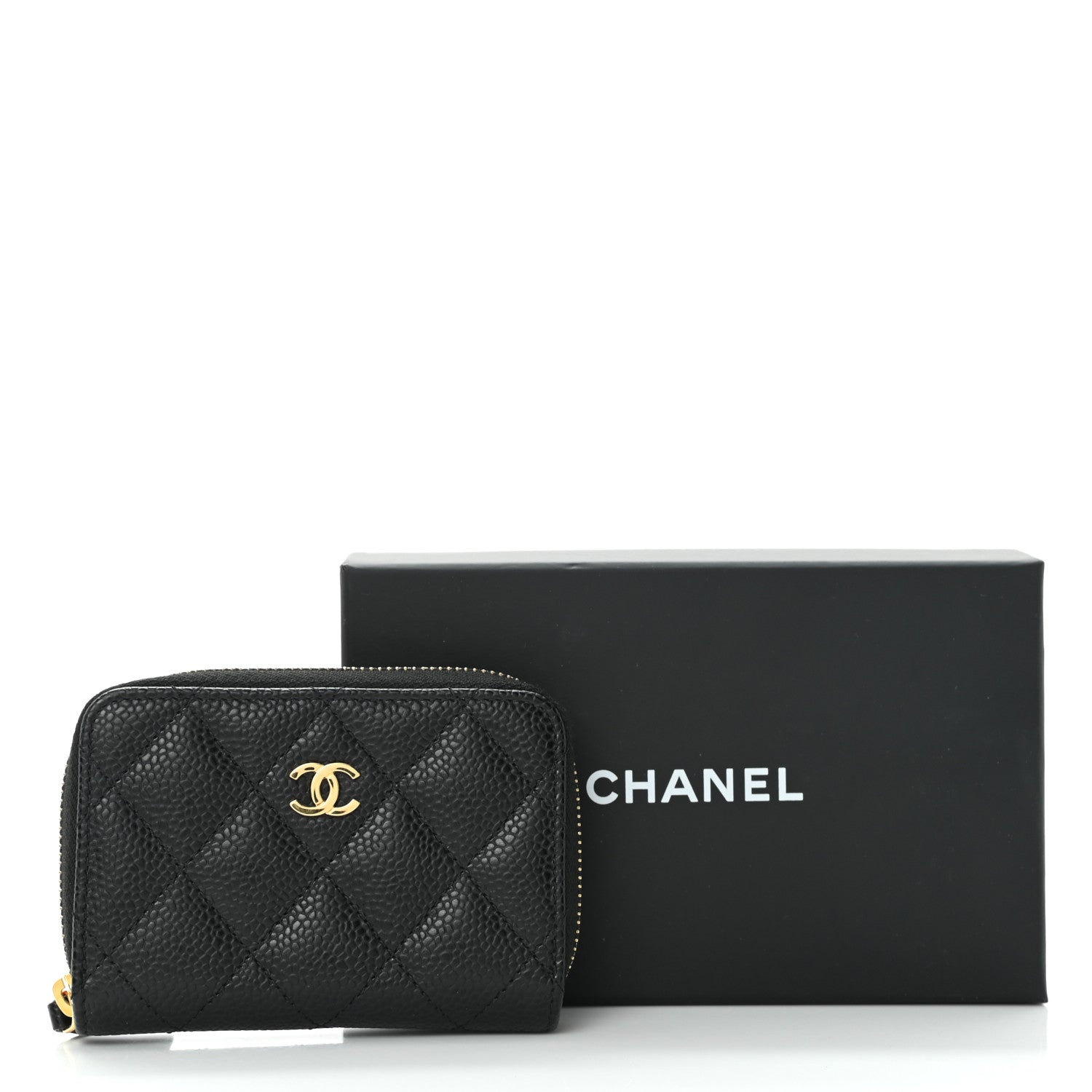 Chanel Caviar Quilted Zip Coin Purse Black 10 of 10