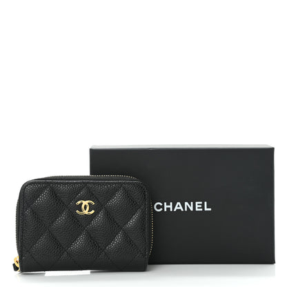 Chanel Caviar Quilted Zip Coin Purse Black 10 of 10