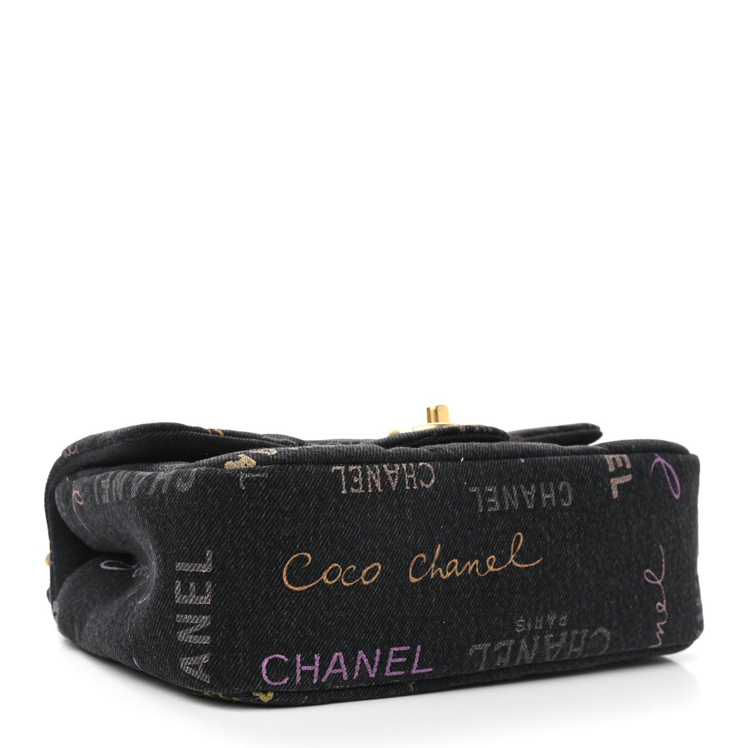 Chanel Denim Quilted Denim Mood Mini Rectangular Flap Black Multicolor 4 of 9