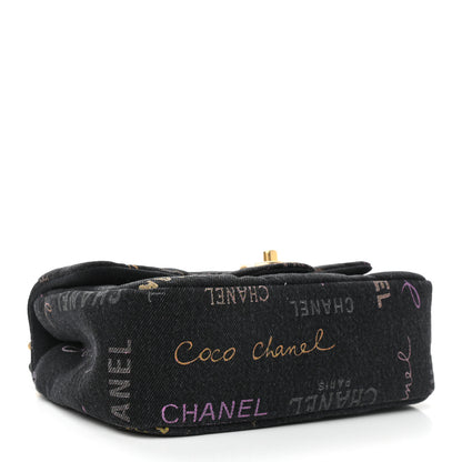 Chanel Denim Quilted Denim Mood Mini Rectangular Flap Black Multicolor 4 of 9