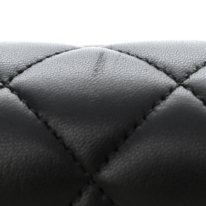 Chanel Lambskin Quilted Medium Double Flap Black 14 of 15