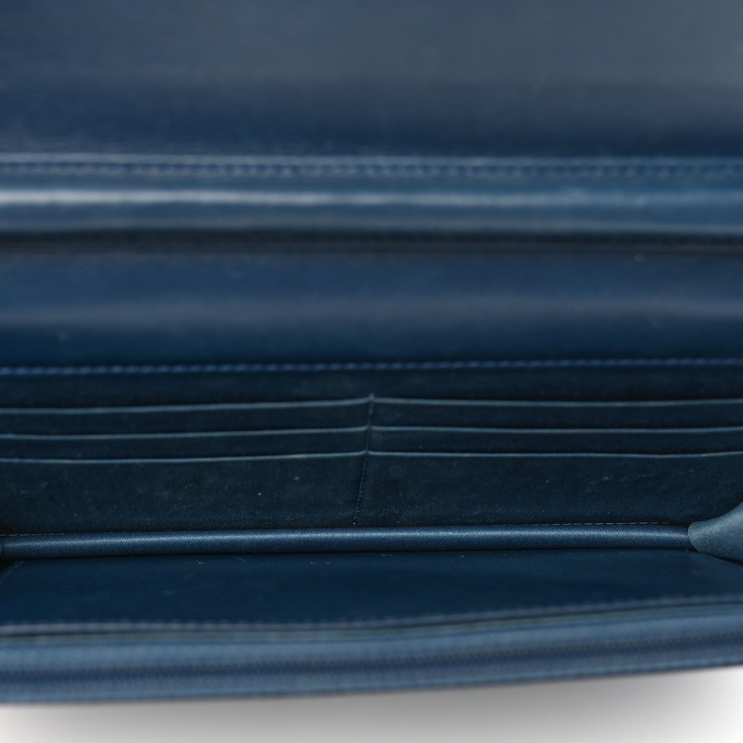 Patent Camellia Wallet on Chain WOC Royal Blue