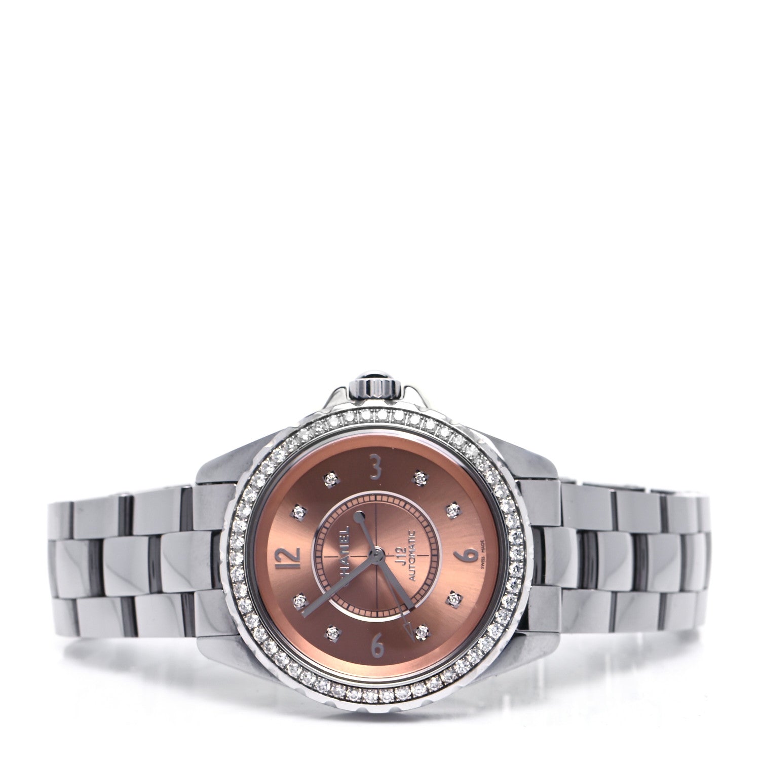 Chanel Titanium Ceramic Diamond Bezel 38mm J12 Automatic Watch Pink 2 of 5