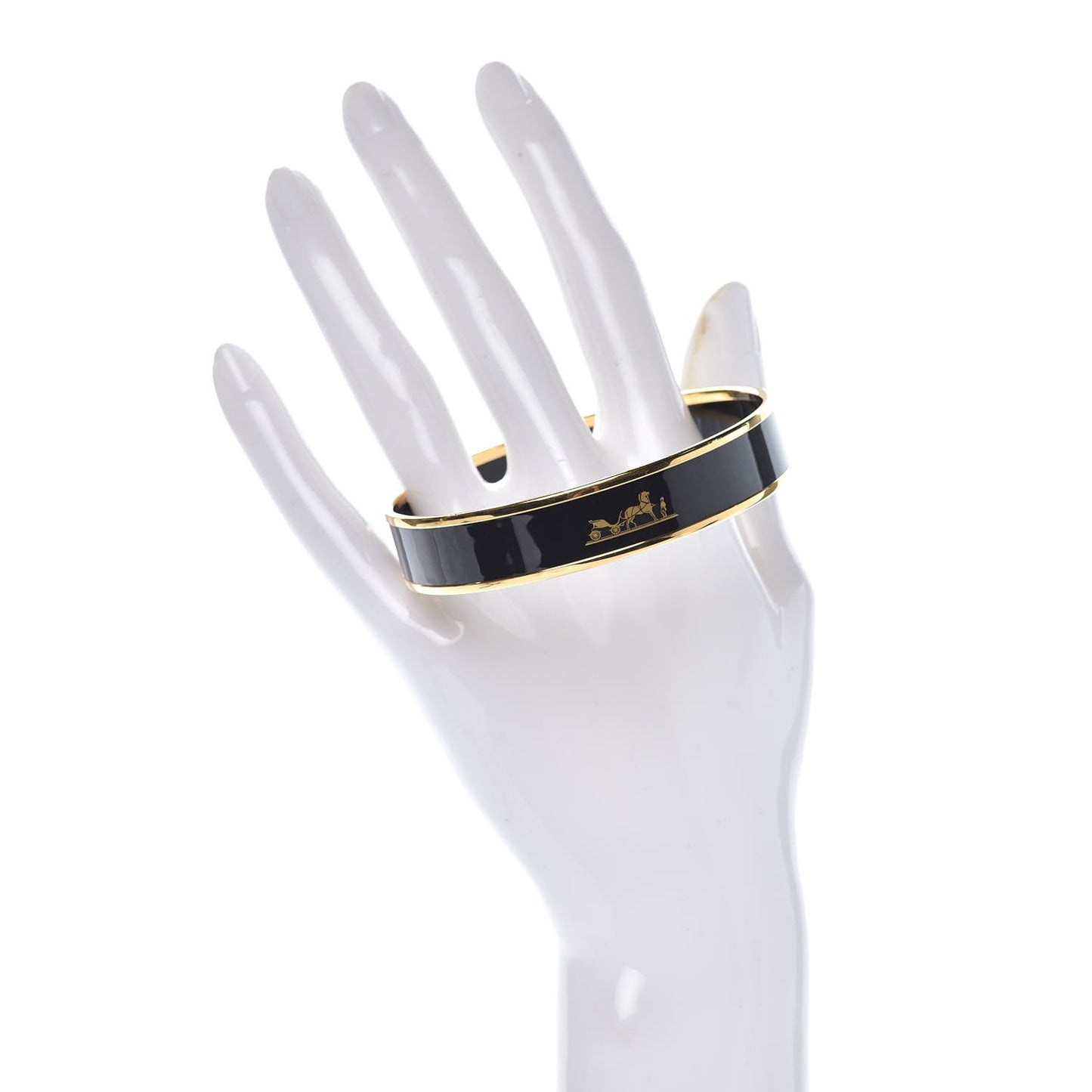 Enamel Printed Medium Caleche Bracelet 65 Black