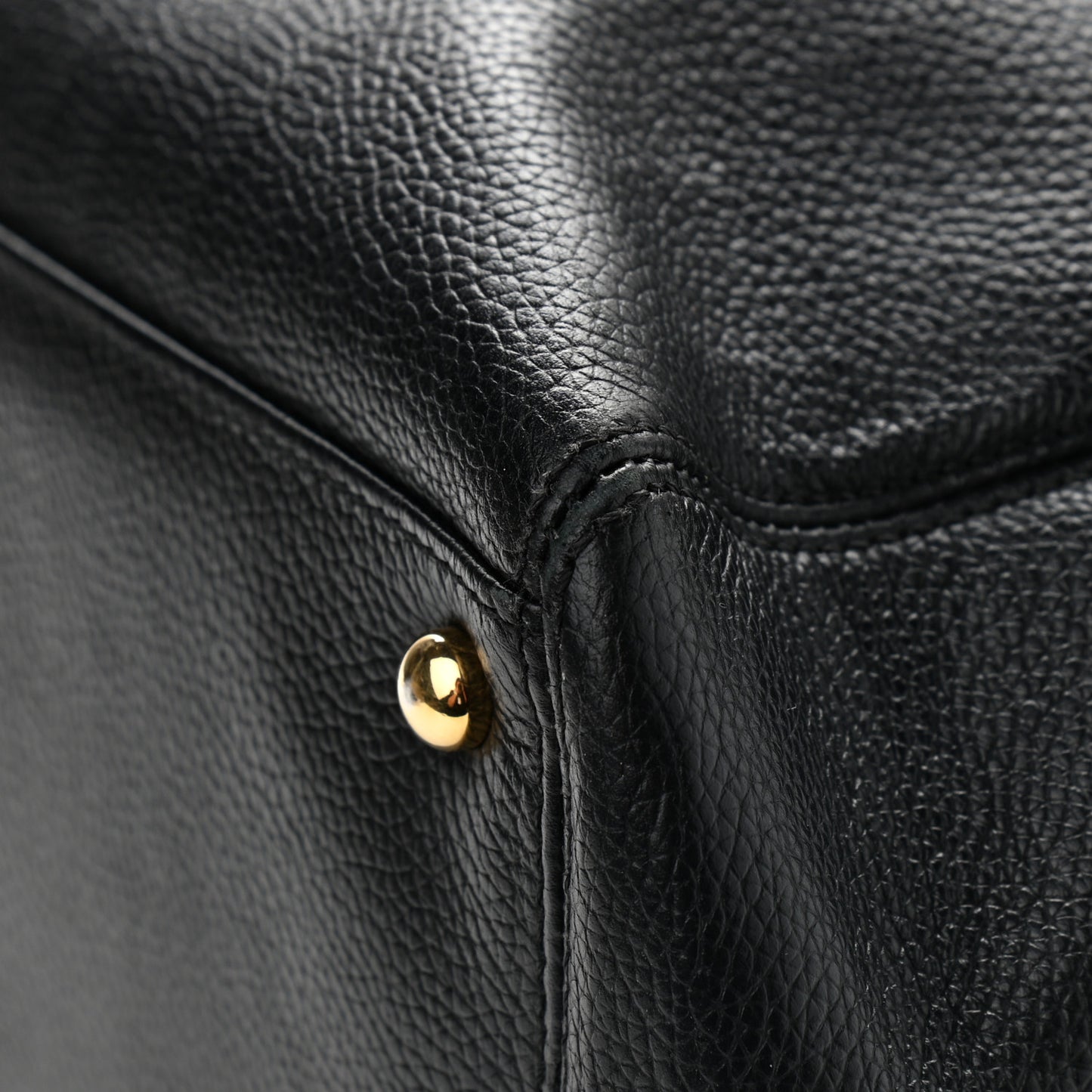 Calfskin Cerf Executive Shopper Tote Black