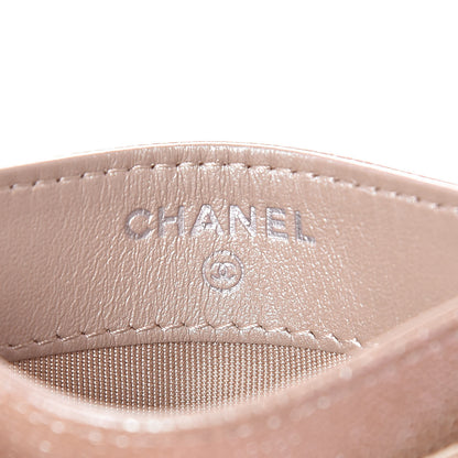 Chanel Metallic Caviar Chevron Quilted Card Holder Light Gold 6 of 13