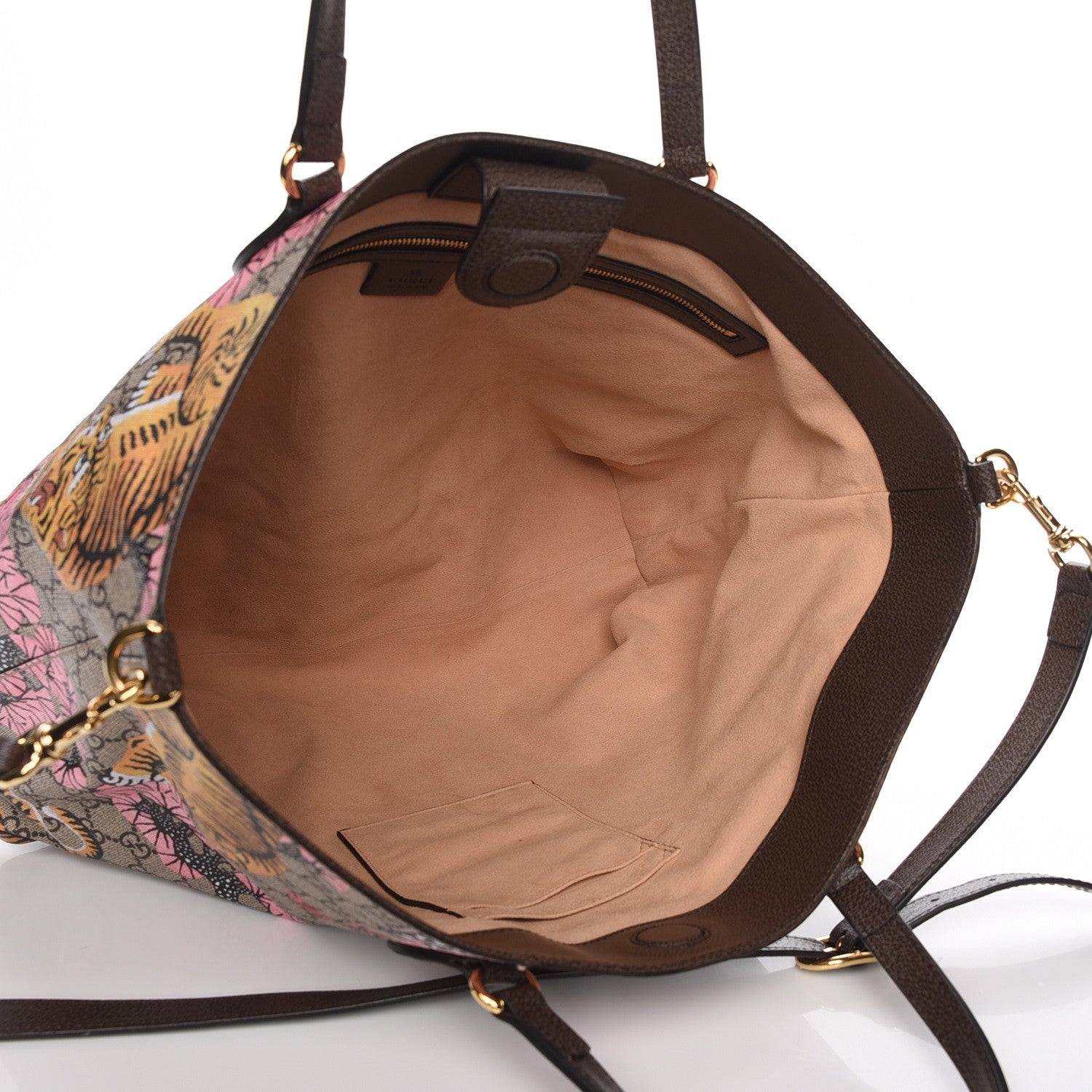 Gucci Soft GG Supreme Monogram Bengal Medium Crossbody Tote Beige Pink 6 of 9