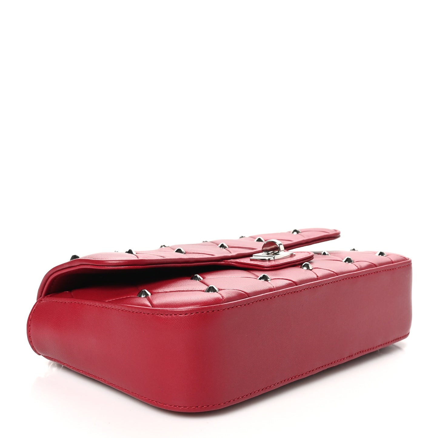 Pattina Nappa Crystal Studded Borchie Flap Bag Rubino