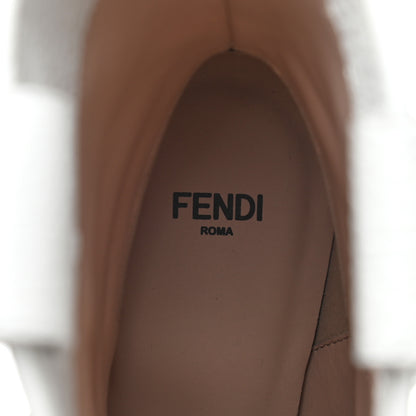 Fendi Grained Calfskin Cutwalk Ankle Boots 38 White 7 of 8