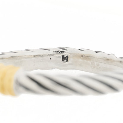 David Yurman Sterling Silver 18K Yellow Gold Diamond Stack Ring 46 3.75 4 of 5