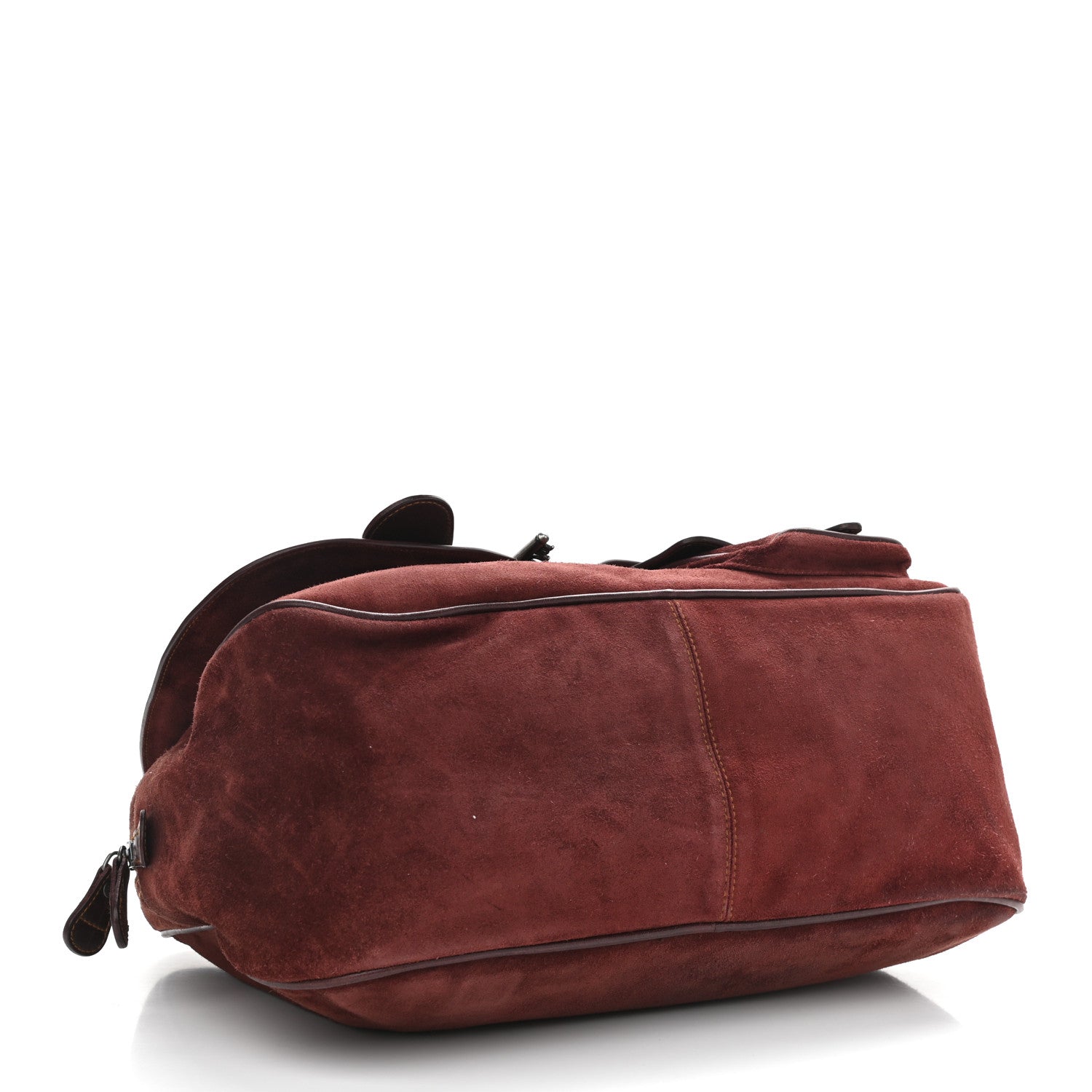 Christian Dior Suede Gaucho Double Saddle Bag Burgundy 4 of 14