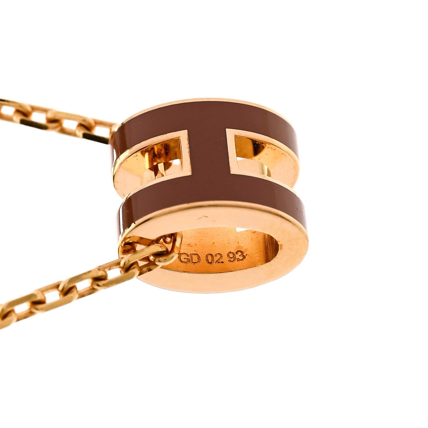 Hermes Lacquered Gold Mini Pop H Pendant Necklace New Gold 6 of 8