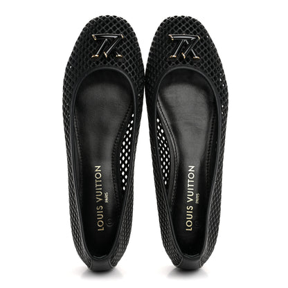 Louis Vuitton Perforated Calfskin Shake Ballerina Flats 41 Black 2 of 8