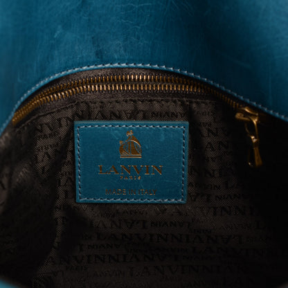 Lanvin Calfskin Quilted Medium Happy Shoulder Bag Blue Petrole 6 of 6