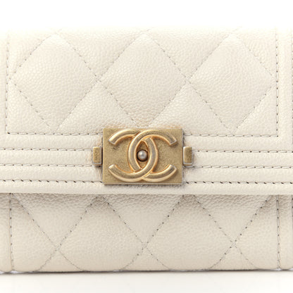 Chanel Caviar Quilted Boy Flap Card Holder White 11 of 11