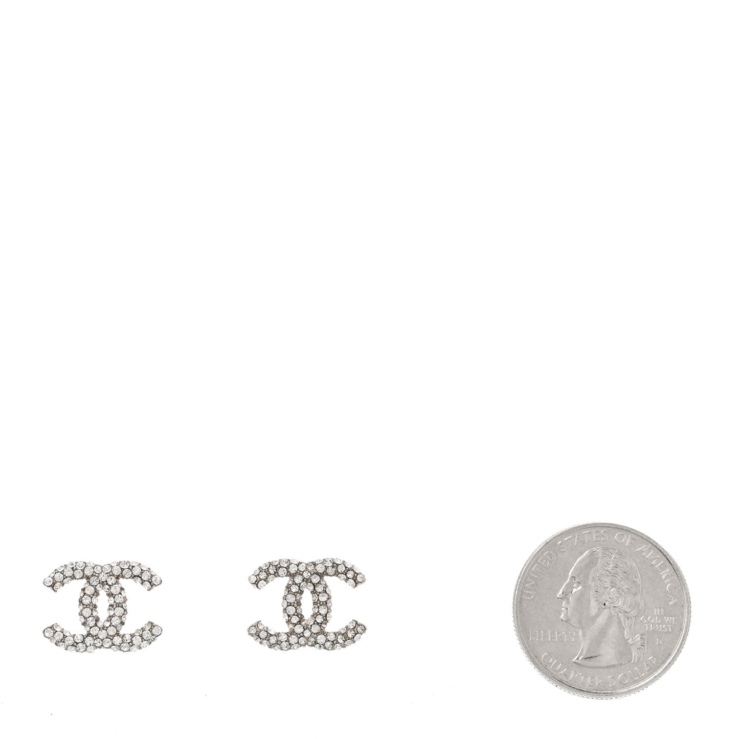 Crystal CC Earrings Silver