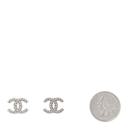 Chanel Crystal CC Earrings Silver 2 of 4