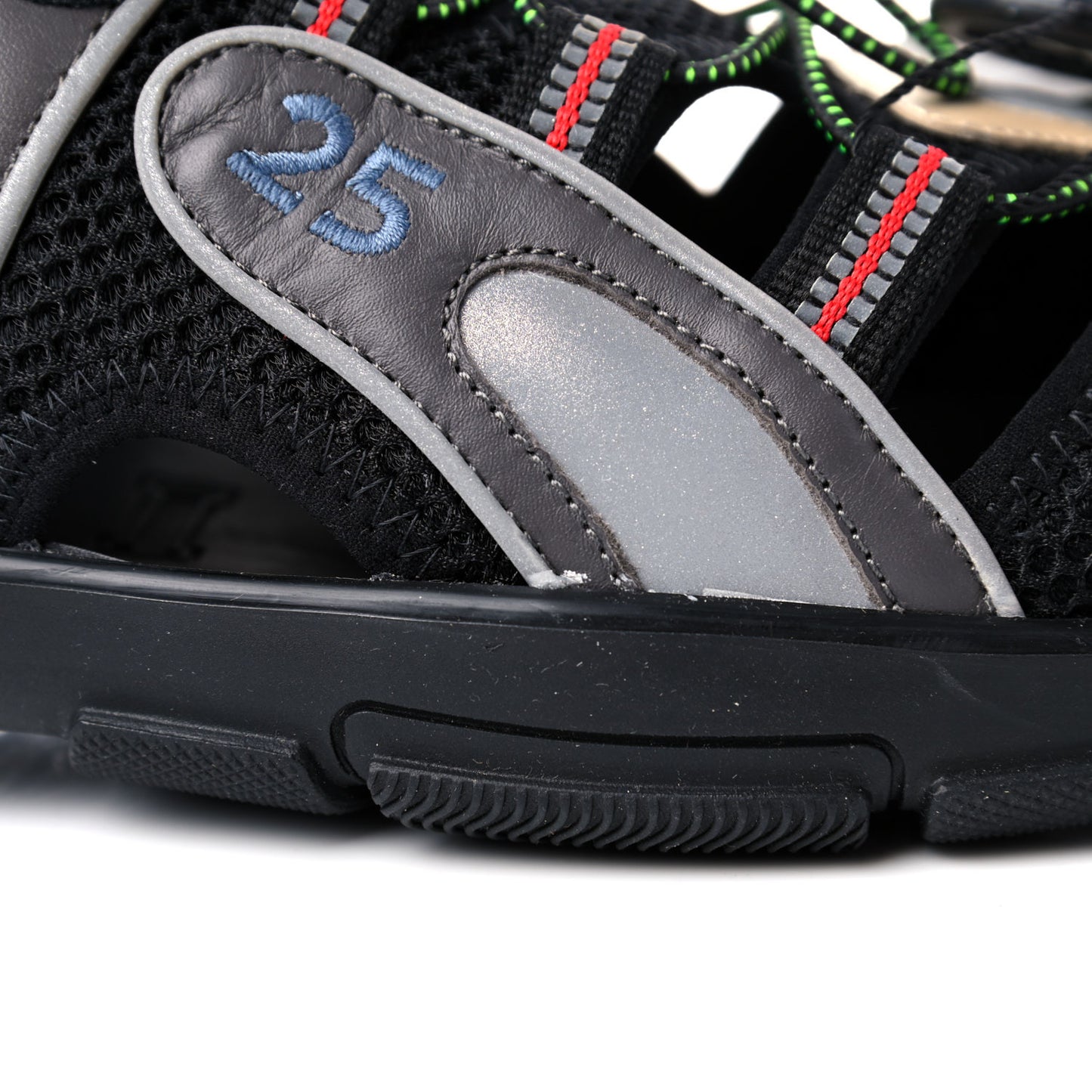 Mesh Fabric Mens Tinsel Sport Sandals 11 Black Silver Green