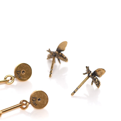 Christian Dior Metal Crystal Heart J'adior Drop Earrings Gold 4 of 5
