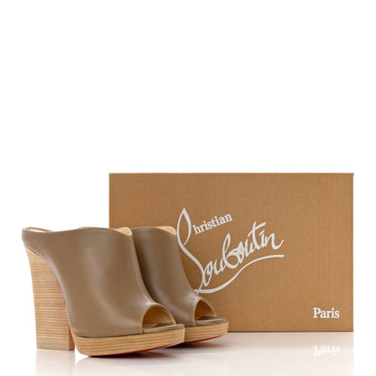 Christian Louboutin Calfskin Roche 120 Mule 35.5 Beige Grezzo 12 of 12