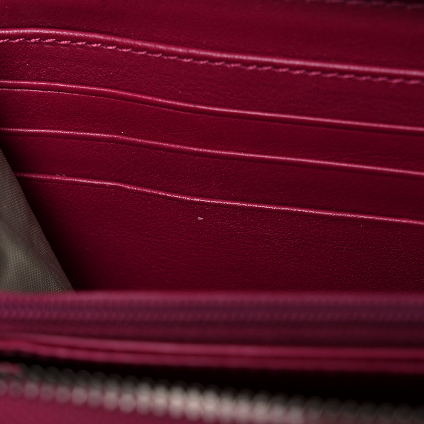 Patent Check Embossed Large Zip Around Wallet Raspberry Sorbet